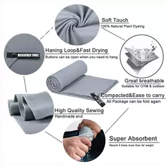 Toalhas de secagem rápida de microfibra para viagem, banho super absorvente, toalha de praia, ultra macia, leve, ioga, natação, ginásio, esporte