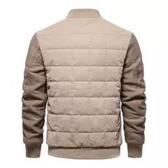 AIOPESON-Jaqueta de gola xadrez masculina, jaquetas forrado de lã grossa, casaco retalhado, moda inverno quente - loja online