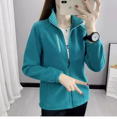 Casacos de lã tamanho grande para mulheres, cardigã quente, roupas esportivas casuais ao ar livre, caminhadas, jogging, ioga, jaquetas femininas, inverno, primavera - loja online