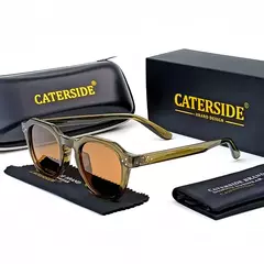 Imagem do CATERSIDE-Óculos Retro Polarizados para Homens e Mulheres, Quadro Ultraleve, Óculos de Sol Polígono, Óculos de Viagem Ao Ar Livre, Alta Qualidade, TR90