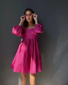 Vestido sem encosto sexy feminino com gola quadrada francesa, vestido bowknot, manga comprida solta, doce mini vestidos de festa, monocromático, novo, outono, 2024 - loja online