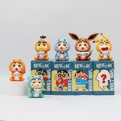 6 Pçs/set Q Versão Crayon Shin-chan Anime Figura Shin-chan COS Pokémon Pikachu Figura de Ação Decorações de Sala Brinquedo de Coleção de PVC