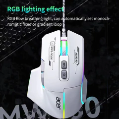 Imagem do Acer-wired gaming mouse 7200dpi, ergonômico, macroprogramável, personalizado rgb efeito de lâmpada, para casa, escritório, desktop, computador