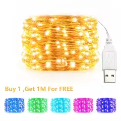 USB LED String Lights para Decoração de Natal Luzes de fadas impermeáveis Fio de cobre, Guirlanda de luz, Festa de casamento, 10 m, 20 m, 30m - loja online