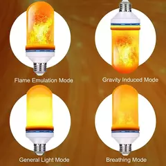 Emulação LED Dinâmica Flame Light, Lâmpada De Milho, Lâmpada De Efeito Flickering, Lâmpadas Criativas, Decoração De Casa, E14, E27, B22, AC 85-265V - comprar online