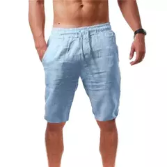 Respirável Shorts De Linho De Algodão dos homens, Calças Masculinas Verão, Calças Curtas de Cor Sólida, Fitness Streetwear, S-3XL na internet