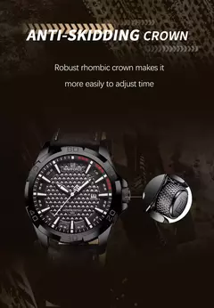 NAVIFORCE-Relógio de quartzo impermeável masculino com pulseira de couro, relógio de pulso esportivo masculino, marca de moda - loja online