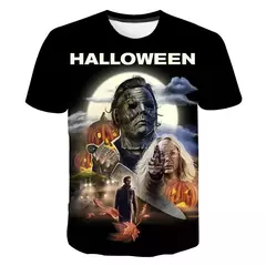 Homens e mulheres Michael Myers 3D Print Horror Movie T-shirts, camiseta de streetwear extragrande, Harajuku Tees, tops infantis, roupas de Halloween - comprar online