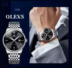 OLEVS-Relógios de luxo high-end para homens, relógios originais de aço inoxidável, marca top, relógio de quartzo, relógio manual, moda