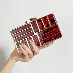Bolsa de ombro acrílica com corrente transversal para mulheres, embreagem noturna, carteira de casamento alta qualidade, design de luxo, moda