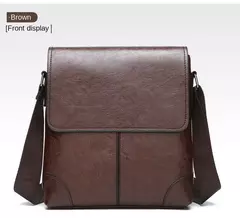 Bolsa crossbody impermeável para homens, cor sólida, grande capacidade, pasta portátil, armazenamento de couro PU, sacos de ombro, meninos - comprar online