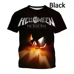 Banda de rock heavy metal masculina camiseta de Halloween, gola redonda, manga curta, top unissex casual, novo, venda quente, impresso em 3D, 2024 - comprar online