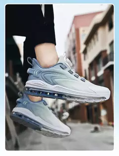 Tênis de corrida acolchoados para homens, tênis antiderrapantes, botões rotatórios, adequados para exterior, casual, conforto, alta qualidade, venda quente - Wolf Magazine