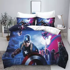 Imagem do Conjunto de cama Disney Marvel Os Vingadores, Roupa de cama infantil, Anime Cartoon, Capa de edredão e fronha