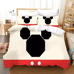 Imagem do Disney Mickey Mouse Conjunto de cama para meninos, colcha única, capa de edredão, decoração do quarto infantil, queen e king size, quarto casal, 3 PCs