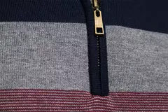 Imagem do Aiopeson Suéter de Retalho Masculino, Pulôver de Algodão, Casual, Zíper, Gola Fechada, Quente, Moda de Inverno, Nova