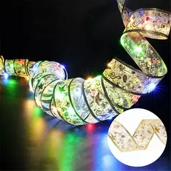 Imagem do LED Ribbon Fairy Lights para Natal, enfeites de árvore de Natal, decoração, DIY Bows, String Light, Ano Novo, 2025, 2025