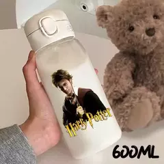 Imagem do Harry potter palha copo de água 600/400ml crianças beber portátil plástico transparente grande capacidade esporte garrafa de água presentes