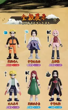 Imagem do Blokees naruto figuras de ação brinquedo diy uzumaki uchiha estatueta kakashi emenda móvel brinquedos jiraiya caixa cega crianças presente aniversário