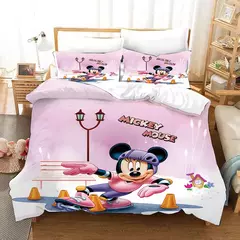 Disney Mickey Mouse Conjunto de cama para meninos, colcha única, capa de edredão, decoração do quarto infantil, queen e king size, quarto casal, 3 PCs - Wolf Magazine
