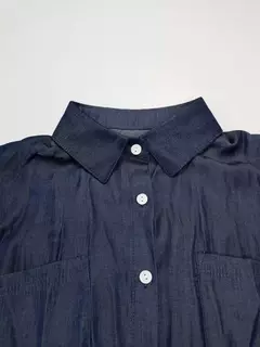 Camisa jeans feminina solta, bolso duplo, manga comprida, jaqueta casual versátil, primavera e outono, nova, 2024 na internet
