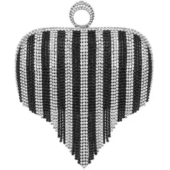 Embreagem de borla de diamantes brilhantes para mulheres, bolsa caixa de metal, bolsa de festa noturna, alça redonda, moda - Wolf Magazine
