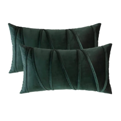 Conjunto de 2 capas de almofada decorativas verdes, capas de almofada de veludo macio e sólido, capa de almofada para sofá, quarto