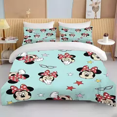 Minnie Mickey Mouse cama conjunto para meninas, capa de edredão, gêmeo, rainha, rei, desenhos animados, capa macia, 2 fronhas, 3 pcs - comprar online