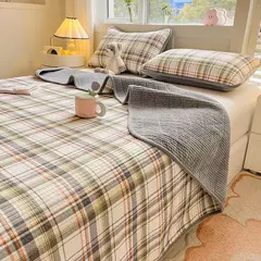 Novo 2 pessoas capa de cama meninas grade colcha capas de cama de casal venda quente algodão lavado 2025 verão colchas e cobertores cobertor - loja online