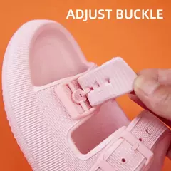 Moda fivela de plataforma grossa chinelos mulher em casa sola macia eva nuvem slides sandálias verão 2023 não deslizamento praia flip flops na internet
