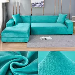 Tampa de veludo grosso do sofá para a sala de estar, tampa elástica, sofá de canto em forma L, estiramento, 1,2, 3,4 Seater - loja online