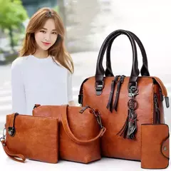 Bolsa de couro de luxo para mulheres, bolsa de ombro feminina, bolsas de alça superior, marcas de grife famosas, 4 peças por conjunto na internet