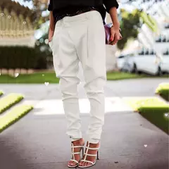 Mulheres chique moda escritório wear harem lápis calças 2023 novo elástico na cintura botão feminino calças casuais streetwear