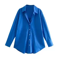 TRAF-Camisa multicolor de botões para mulheres, blusa de manga comprida, blusas extragrandes, streetwear feminino, verão - Wolf Magazine