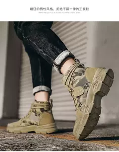 Botas masculinas casuais ao ar livre botas de deserto outono moda camuflagem rendas sapatos de plataforma homem botas masculinas zapatos hombre na internet