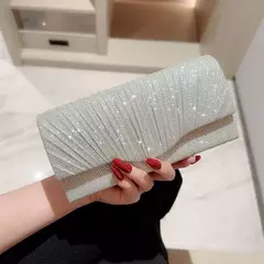 Bolsas de cetim luxuosas para mulheres, bolsa de embreagem banquete lantejoulas, ouro e prata, bolsa para festa de casamento, corrente elegante - Wolf Magazine