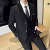 Terno de casamento casual de negócios masculino, conjunto de 3 peças, colete e calças masculinas bonitas de banquete, alta qualidade, nova moda, R$ 2020