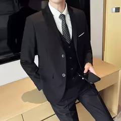 Terno de casamento casual de negócios masculino, conjunto de 3 peças, colete e calças masculinas bonitas de banquete, alta qualidade, nova moda, R$ 2020
