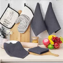 Homaxy-Cozinha Ultra Soft Cotton Dishcloth, Magic Cleaning Cloth, Toalha de limpeza absorvente, Espessamento Wipe, Wash Towel, 4 Pcs, 6Pcs - loja online