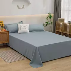 Conjunto de lençol único para dormitório, boa cor, algodão lavado, estudante simples, 3 conjuntos