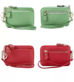 Royal Bagger-carteira curta para mulheres, couro genuíno de vaca, bolsa de embreagem fofa, porta-moedas com zíper, porta-cartão com chaveiro, na moda