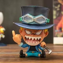 Bandai q versão uma peça luffy usopp nami robin chopper sanji brooke ace anime feito à mão figura de pvc brinquedos modelo boneca - comprar online