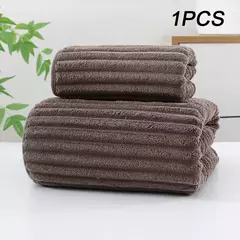 Toalha de cara coral listrada engroçada macia do velo, toalha de banheiro do microfiber, água-absorvente, não fácil de verter