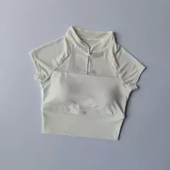 Roupa íntima esportiva feminina de secagem rápida de manga curta, malha estilo chinês, top fitness, camiseta corrida, roupa ioga sexy, fixa, 2022 na internet
