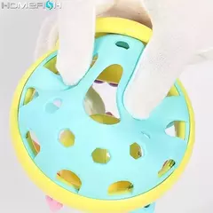 Imagem do Plástico sino chocalho boneca para o bebê, brinquedo bendy, desenvolver a inteligência, 0-12 meses, 1pc, 10cm