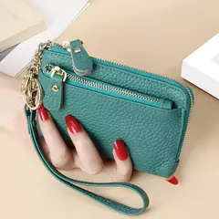 Imagem do Royal Bagger-carteira curta para mulheres, couro genuíno de vaca, bolsa de embreagem fofa, porta-moedas com zíper, porta-cartão com chaveiro, na moda