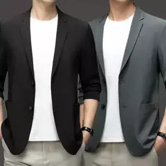 Jaqueta leve masculina, blazer fino, anti-rugas, fino, lapela sólida, casual, respirável, moda verão - comprar online