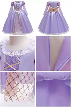Bebê rapunzel cosplay traje meninas pequena sereia aurora disfarce crianças ariel bela adormecida vestido de natal princesa fantasia - comprar online