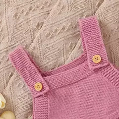 Imagem do Macacão e chapéus de malha sem mangas para bebês recém-nascidos, macacões infantis, conjunto de roupas infantis, primavera, outono, inverno, 2 peças, 0-18m