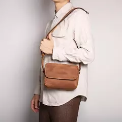 Bolsa de ombro retrô de couro genuíno masculina, grande capacidade, bolsa transversal diagonal, bolsa pequena para iPad, cavalo louco - loja online
